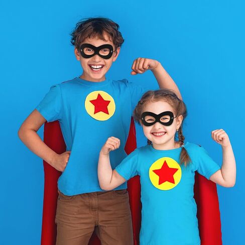 4PCS Black Felt Superhero Masks, Adjustable Elastic Rope Half Eye Mask for Adults & Kids in Kuwait