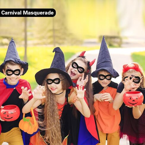 4PCS Black Felt Superhero Masks, Adjustable Elastic Rope Half Eye Mask for Adults & Kids in Kuwait