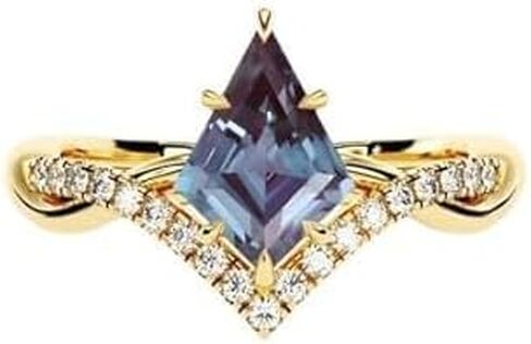 RARE JEWELS HUB Kite Shape Alexandrite Colour Changing Ring 14K Rose Gold Plated Engagement Ring Anniversary Promise Ring Engagement Ring Gift in Saudi Arabia