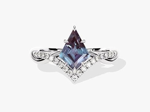 RARE JEWELS HUB Kite Shape Alexandrite Colour Changing Ring 14K Rose Gold Plated Engagement Ring Anniversary Promise Ring Engagement Ring Gift in Saudi Arabia