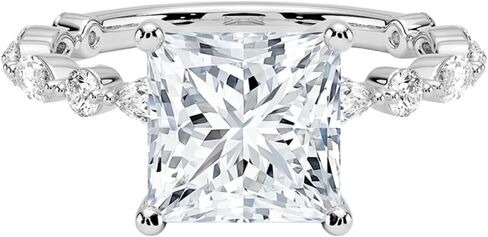 خاتم ألماس معتمد من IGI مقطوع من Asscher 3 قيراط 10 قيراط 14 قيراط 18 قيراط من الذهب الصلب بتغطية ثلاثة أرباع خاتم خطوبة من الألماس المزروع في المختبر (لون E-F، وضوح VVS2) in Saudi Arabia