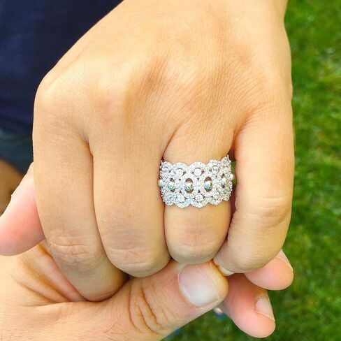HUGE, Eternity Band 12.50mm, Ring, Gift, Anniversary, Wedding Band, Engagement Ring, White Gold Rhodium Sterling Silver .925 and 3.0ctw Simulated Diamonds in Saudi Arabia
