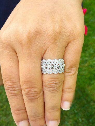 HUGE, Eternity Band 12.50mm, Ring, Gift, Anniversary, Wedding Band, Engagement Ring, White Gold Rhodium Sterling Silver .925 and 3.0ctw Simulated Diamonds in Saudi Arabia