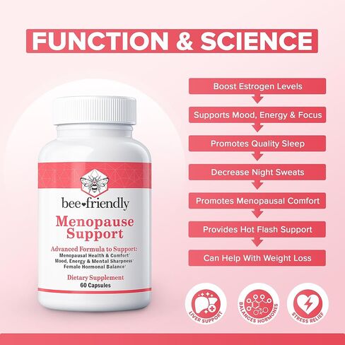 مكملات انقطاع الطمث للنساء، تخفيف الهبات الساخنة، التعرق الليلي، لصحة انقطاع الطمث، الراحة، المزاج، الطاقة، الحدة العقلية، التوازن الهرموني. DIM، بلاك كوهوش، أشواغاندا KSM-66 (60 كبسولة) in Kuwait