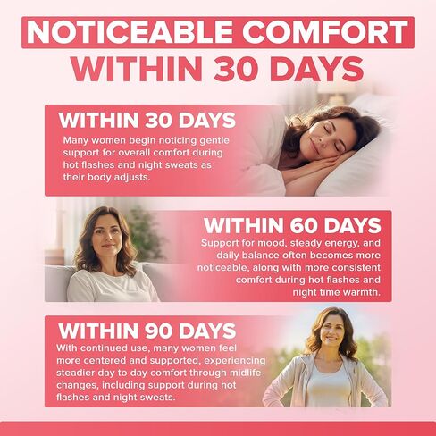 مكملات انقطاع الطمث للنساء، تخفيف الهبات الساخنة، التعرق الليلي، لصحة انقطاع الطمث، الراحة، المزاج، الطاقة، الحدة العقلية، التوازن الهرموني. DIM، بلاك كوهوش، أشواغاندا KSM-66 (60 كبسولة) in Kuwait