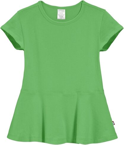 City Threads Little Girls' Cotton Short Sleeve Peplum Top Blouse Shirt for Summer Play School Parties in Saudi Arabia