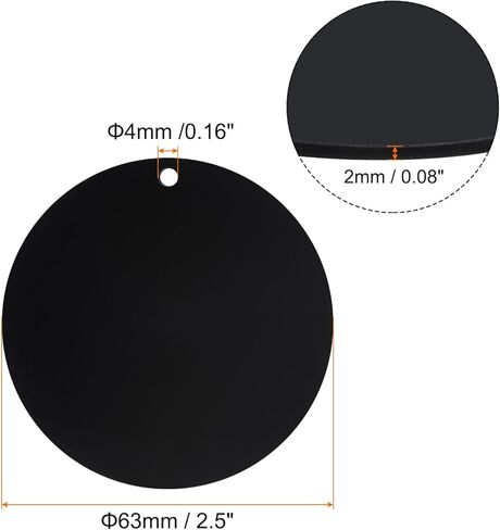 PATIKIL Acrylic Circle Blanks 2.5 Inch, 30 Pack Round Clear Disc Ornaments with Hole for DIY Keychain Project Crafting, Black in Saudi Arabia