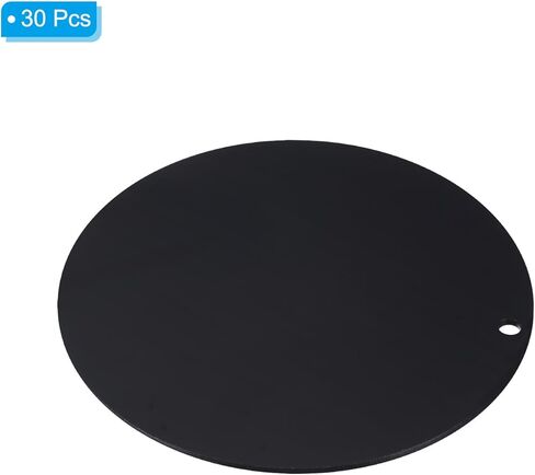 PATIKIL Acrylic Circle Blanks 2.5 Inch, 30 Pack Round Clear Disc Ornaments with Hole for DIY Keychain Project Crafting, Black in Saudi Arabia