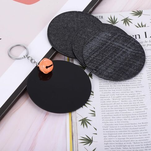 PATIKIL Acrylic Circle Blanks 2.5 Inch, 30 Pack Round Clear Disc Ornaments with Hole for DIY Keychain Project Crafting, Black in Saudi Arabia