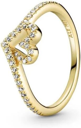 Pandora Timeless Wish Sparkling Heart Ring - Gift for Her 14k Gold-Plated Shine with Cubic Zirconia in Saudi Arabia