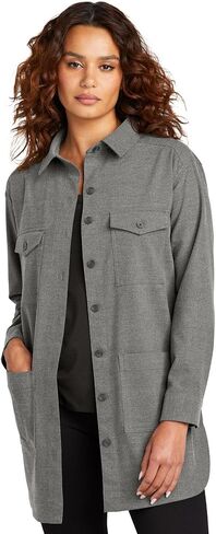 Women's Long Sleeve Twill Overshirt | Women's Long Sleeve Shacket with Pockets, Button Up Overshirt Jacket in Saudi Arabia