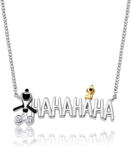 CRISLU Peanuts Ha Ha Ha Necklace - Silver Color in Saudi Arabia