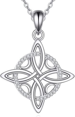 عقد الساحرات 925 فضة الساحرات الأصلي Amuletos de Proteccion Nudo de Bruja Plata قلادة مجوهرات هدايا للنساء in Saudi Arabia