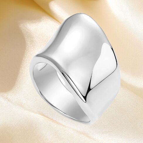 Stackable Ring for Women - Stainless Steel Wide Band Ring, Minimalist Design, Durable Finish in Saudi Arabia
