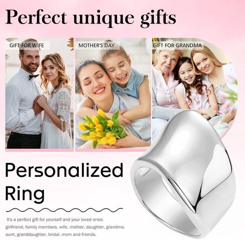 Stackable Ring for Women - Stainless Steel Wide Band Ring, Minimalist Design, Durable Finish in Saudi Arabia
