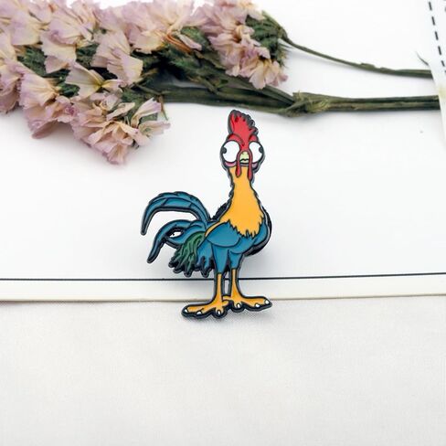 AKTAP Cartoon Chicken Brooch Pins Ocean Movie Theme Gifts Anime Character Accessories for Fans Rooster Backpack Clothes in Saudi Arabia