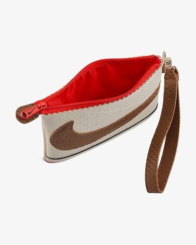 Nike Icon Cortez Wristlet Document Wallet Clutch Bag with Ivory Skin Strap, beige in Saudi Arabia
