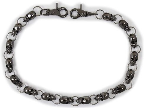 Men Women Fashion Wallet Chain Pewter Color Metal Skeleton Skulls Charms in Saudi Arabia