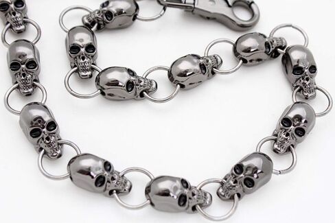 Men Women Fashion Wallet Chain Pewter Color Metal Skeleton Skulls Charms in Saudi Arabia
