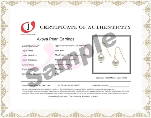 Japanese Akoya Cultured Pearl Drop Earrings AAA Graded 6-10mm White Dangle Earrings for Women with Sterling Silver Settings and Jewelry Gift Box - Orien Jewelry in Saudi Arabia