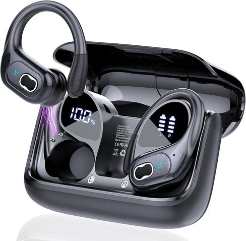 Wireless Earbuds 75hrs Bluetooth 5.3 Headphone Sport, IPX7 Waterproof Earphone for Workout/Running, Purple in Saudi Arabia