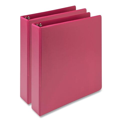 Samsill Earth’s Choice, Durable Fashion Color 3 Ring View Binder, 1.5 Inch Round Ring, Up to 25% Plant Based Plastic, Eco-Friendly, Biobased, Pink Berry, Value 2 Pack in Kuwait