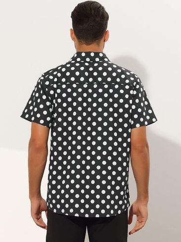 Lars Amadeus Polka Dots Dress Shirts for Men's Slim Fit Short Sleeves Button Summer Shirts in Saudi Arabia