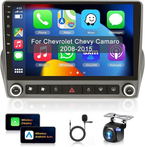 𝟖𝐂𝐨𝐫𝐞 𝟐+𝟔𝟒𝐆 Car Stereo for Chevrolet Chevy Camaro 2008-2015 Android Car Stereo Wireless Carplay Android Auto,9“ IPS Touchscreen Car Radio,GPS,WiFi,32EQ 𝐃𝐒𝐏,Bluetooth5.0,SWC,Backup Camera in Kuwait