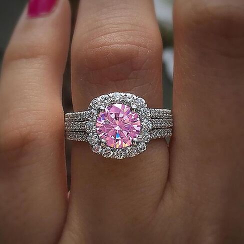 Luxury Wedding Band Rings for Women Gorgeous Eternity Promise Finger Jewelry Accessories in Saudi Arabia
