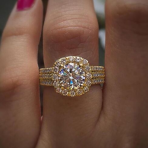 Luxury Wedding Band Rings for Women Gorgeous Eternity Promise Finger Jewelry Accessories in Saudi Arabia