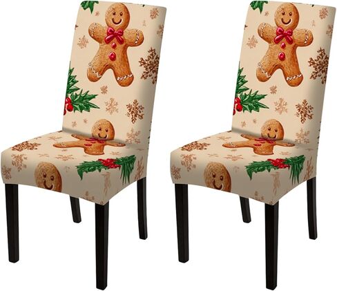 Nuxovilar Plaid Reindeer Christmas Chair Covers Stretch 23.6x70 Inches - Dining Chair Slipcovers Set of 6, Festive Xmas Decor for Home Kitchen Holiday Gatherings in Saudi Arabia