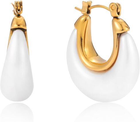 أقراط Fullpop خمر للنساء، أقراط دائرية من الراتنج مطلية بالذهب عيار 14 قيراط خفيفة الوزن أقراط متدلية مجوفة لا تسبب الحساسية للنساء هدايا مجوهرات أنثروبولوجية عتيقة للنساء in Kuwait