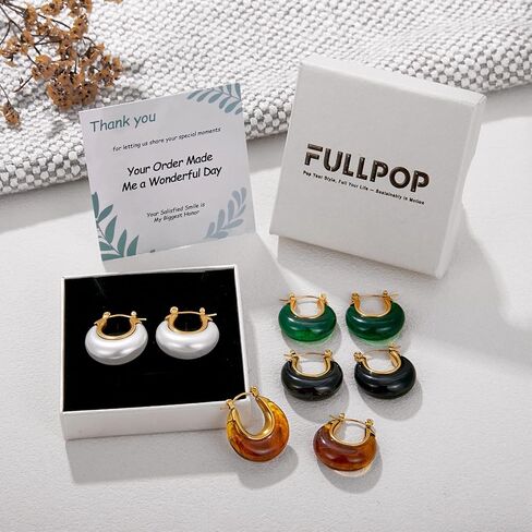 أقراط Fullpop خمر للنساء، أقراط دائرية من الراتنج مطلية بالذهب عيار 14 قيراط خفيفة الوزن أقراط متدلية مجوفة لا تسبب الحساسية للنساء هدايا مجوهرات أنثروبولوجية عتيقة للنساء in Kuwait