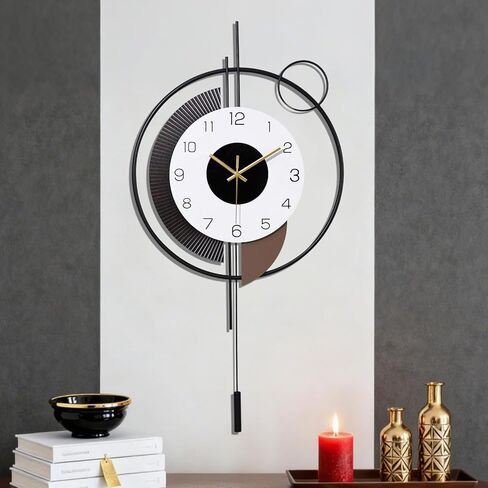 SIN&MI Large Wall Clocks for Living Room,Silent Non-Ticking Quartz Battery Operated,Modern Decorative Wall Clock for Kitchen Bathroom Bedroom Home Wall Decor,12.5 * 25.5 Inch in Saudi Arabia
