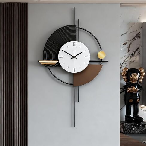 SIN&MI Large Wall Clocks for Living Room,Silent Non-Ticking Quartz Battery Operated,Modern Decorative Wall Clock for Kitchen Bathroom Bedroom Home Wall Decor,12.5 * 25.5 Inch in Saudi Arabia