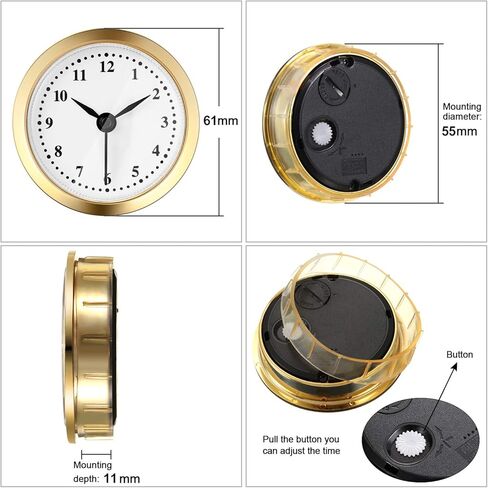 2.4 Inch (61 mm) Quartz Clock Battery Fit-up Insert with Arabic Numeral, Quartz Movement (Gold Rim) in Saudi Arabia