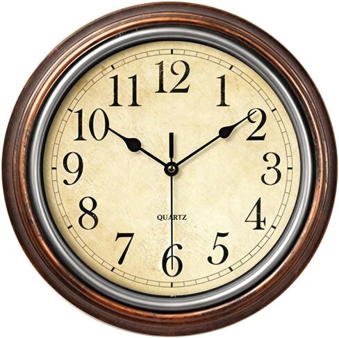 12in Wall Clock Battery Operated, Retro Silent Clocks for Living Room Kitchen Office School Classroom Home Decor (Bronze) in Saudi Arabia