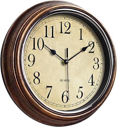 12in Wall Clock Battery Operated, Retro Silent Clocks for Living Room Kitchen Office School Classroom Home Decor (Bronze) in Saudi Arabia