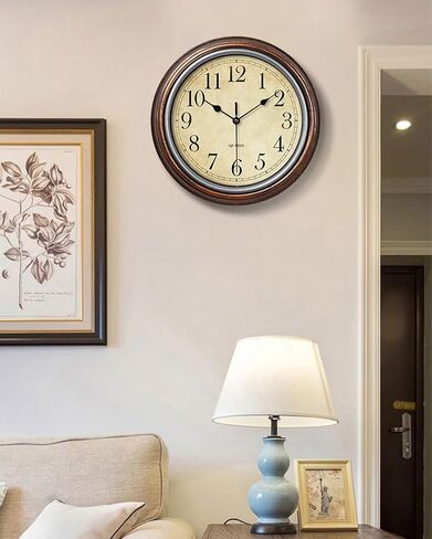 12in Wall Clock Battery Operated, Retro Silent Clocks for Living Room Kitchen Office School Classroom Home Decor (Bronze) in Saudi Arabia