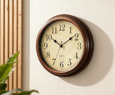 12in Wall Clock Battery Operated, Retro Silent Clocks for Living Room Kitchen Office School Classroom Home Decor (Bronze) in Saudi Arabia