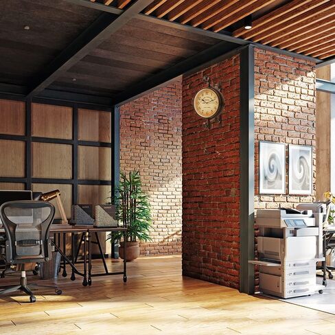 Japard Vintage Wall Clock, Antique Unique Industrial Double Sided Decorative Retro Old Style, Wall Mounted Battery Operated Dark Brown in Saudi Arabia