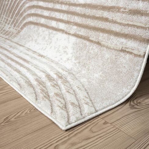 Abani Cream Area Rug for Living Room, Bedroom -Mid-Century Modern- 6' x 9' -Durable & Easy to Clean in Saudi Arabia