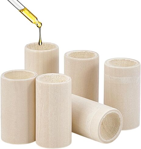 6 قطع من موزع الزيوت العطرية الخشبية من PH PandaHall، موزع عطور خشبي صغير، موزع روائح خشبية مستديرة للمنزل وغرفة النوم والمكتب والمرحاض وغرفة اليوجا وغرفة الساونا، 1.7 × 0.9 بوصة in Kuwait