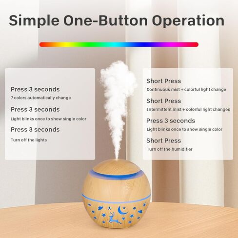 200ml Essential Oil Diffuser, Small Humidifiers for Bedroom with USB Charging, LED Lights, 2 Filter Sticks, Portable Wood Grain Quiet Aromatherapy Mist Diffusers, Gift for Girls in Saudi Arabia