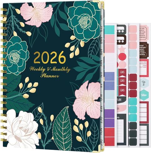 VinTS 2025 Planner, 8.5x11 Large Weekly Monthly Dated Planner,Jan-Dec.2025 Hardcover Planner Agenda Organizers with stickers, bookmarks, pocket for Women Home,Green in Kuwait