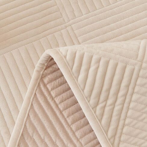 vctops Velvet Sofa Cover for Dogs Washable Non Slip Couch Protector for Armrest/Backrest, Soft Thick Quilted Sofa Slipcover for Puppy Cat Pet Kids, Only 1 PC (Beige,35"x35") in Saudi Arabia