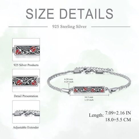 Sun and Moon/Ladybug/Butterfly Bracelet for Women Sterling Silver Love Friendship Bracelet Bracelets for Women Mother Mom Wife in Saudi Arabia