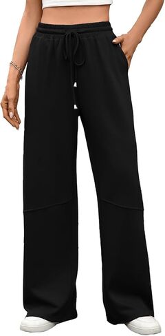 Women’s Wide-Leg Drawstring Sweatpants, Soft Casual Trousers for Daily Wear, Lounge Moments, Weekend Errands in Saudi Arabia