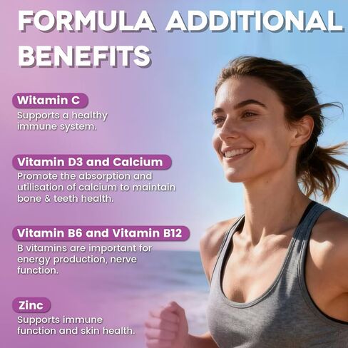 Magnesium Complex Gummies 500mg - Magnesium Glycinate, Citrate, Malate with Vitamin D3, C, B6, B12, Zinc & Calcium, Magnesium Supplement Chewable Support Calm, Muscle, Mood - Vegan 60 Counts in Saudi Arabia