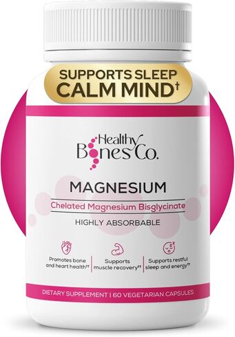 كبسولات بيسجليسينات المغنيسيوم المخلبة 300 ملجم - تركيبة عالية الامتصاص، تعافي العضلات والنوم، مكمل لدعم العظام والقلب - بيسجليسيناتو دي مغنيسيو - كبسولات نباتية، كمية تكفي لمدة شهر واحد in Kuwait